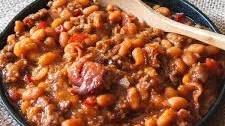 Baked Beans with Sausage and Ground Beef Recipe