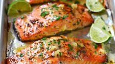 Baked Honey Lime Garlic Butter Salmon