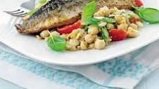 Basil & lemon chickpeas with mackerel