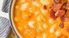 Bean and Bacon Soup (canned or dry beans!)