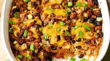 Black Bean and Beef Enchilada Casserole