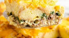 Breakfast Casserole Recipe with Sausage and Spinach