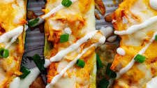 Buffalo Chicken Zucchini Boats