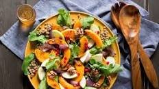 Butternut squash salad with walnut dressing