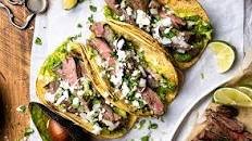 Carne Asada Bison Tacos with Garlic Lime Crema