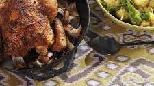 Celery Salt-Roasted Chicken and Lemon Arugula Potatoes