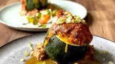 Cheeseburger Stuffed Eight Ball Zucchini