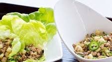 Chicken Lettuce Wraps with Jicama