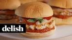 Chicken Pizza Burgers | Delish + Ragu