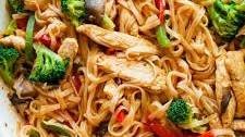 Chicken Stir Fry with Rice Noodles (30 minute meal)