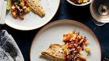 Chilli Lime Sea Bass with Mango Salsa