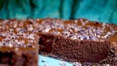 Chocolate Sweet Potato Pie with Brownie Crust