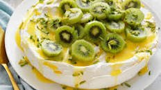 Classic Pavlova with Lemon Curd and Kiwi Fruit