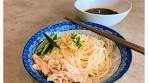 Cold Udon Noodles with Dipping Sauce + Sesame Chicken