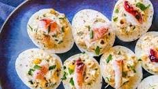 Corn, Crab, and Old Bay Deviled Eggs