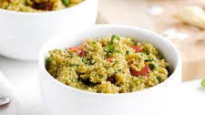 Creamy Avocado Garlic Quinoa Bowls