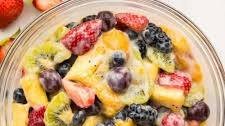 Creamy Fruit Salad Recipe with Homemade Vanilla Dressing + VIDEO