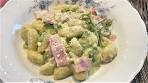 CREAMY GNOCCHI WITH HAM AND PEAS