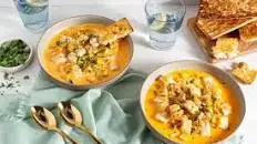 Creamy Scottish chowder with pollock, potatoes, and toasted ciabatta