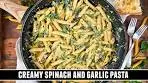 CREAMY Spinach & Garlic Pasta | Healthy ONE-PAN 30 ...
