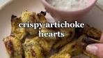 Crispy Artichoke Hearts with Lemon Dill Greek Yogurt Dip