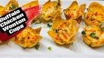 Crispy Buffalo Chicken Wonton Cups #buffalochicken #appitizer