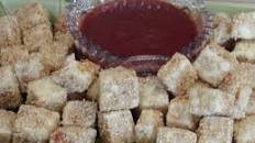 Deep Fried Tofu With Asian Plum Sauce or Thai Peanut Sauce