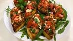 Delicious Bruschetta with Fresh Arugula & Bocconcini