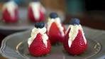 Easy Cream Cheese Stuffed Strawberries (4th of July Recipe)