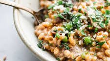 Easy Mushroom Farro Risotto