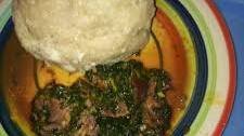 Eba with vegetable soup