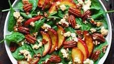 Fall Harvest Salad with Apples, Pecans, Spinach, and Maple-Lime Dressing