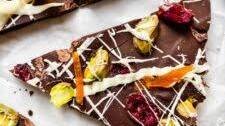 Festive Fruit and Nut Dark Chocolate Bark