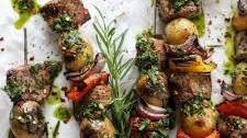 Filet and Potato Skewers