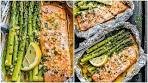 Foil Salmon and Asparagus in Garlic Butter Sauce - Easy ...