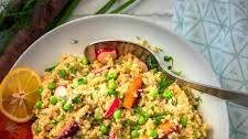 Freekeh Salad with Spring Vegetables and Citrus Dill Vinaigrette