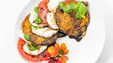 Fresh Caprese Salad with Crispy Eggplant