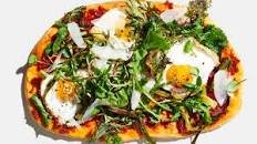 Fried Egg Flatbreads with Nduja and Mustard Greens