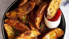 Garlic Parmesan Air Fryer Potato Wedges recipe