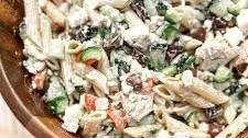 Greek chicken pasta salad