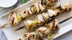 Greek Lemon Chicken Skewers with Tzatziki Sauce
