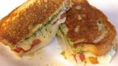 Grilled Fresh Mozzarella, Tomato and Pesto Sandwich