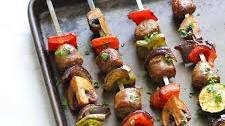 Grilled Sausage and Veggie Skewers