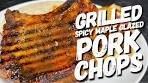 Grilled Spicy Maple Glazed Pork Chops