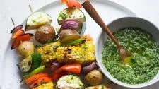Grilled Vegetable Skewers with Zhoug