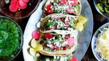 Grilled Vegetable Tacos with Tomatillo Salsa