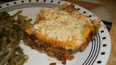 Ground Beef Cheese and Bisquick Layered Casserole