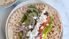 Gyro-style Greek Chicken Wraps with easy tzaziki