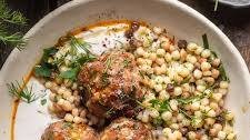 Harissa Meatballs with Fregola and Lemony Yogurt