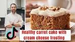 Healthy carrot cake with cream cheese frosting